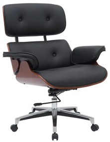 Manager office chair Kobane black pu-chrome base 84x75x113.5cm 84x75x113.5 εκ.