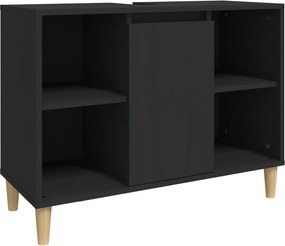 vidaXL Ντουλάπι Νιπτήρα Μαύρο 80 x 33 x 60 εκ. Επεξεργασμένο Ξύλο