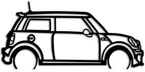 Διακοσμητικό Τοίχου Mini Cooper 891TNL3304 73x33cm Black Wallity Μέταλλο