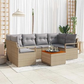 vidaXL Σετ Καναπέ Κήπου 7 pcs Μπεζ, ανοιχτό γκρι