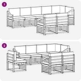 vidaXL Σειρά Καναπέ Εξωτερικού 8 pcs Άσπρο και Ανθρακί
