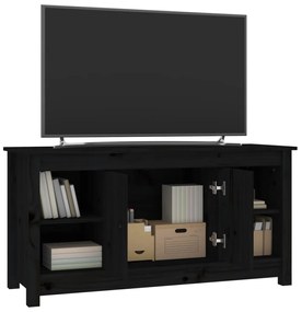 vidaXL Έπιπλο Τηλεόρασης Μαύρο 103x36,5x52 εκ. από Μασίφ Ξύλο Πεύκου