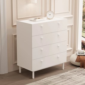 Συρταριέρα Λευκό FLUBAL 80x41.8x93.1