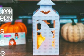 Σετ των 2 Intra απο ξύλο plywood 3mm-4mm πάχος - Halloween Lantern , Halloween Decor Δίασταση 15x15 cm INTRAFABR-104607649