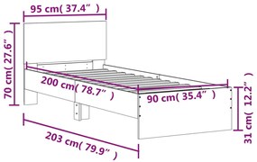 ΠΛΑΙΣΙΟ ΚΡΕΒΑΤΙΟΥ ΜΕ ΚΕΦΑΛΑΡΙ ΚΑΦΕ ΔΡΥΣ 90X200 ΕΚ. ΕΠΕΞ. ΞΥΛΟ 838630