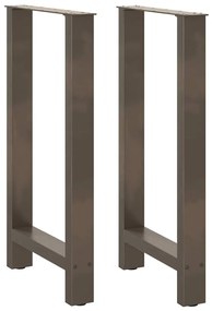 vidaXL Πόδια Τραπεζιού Μπαρ 2 τεμ. από Φυσικό Ατσάλι 40x(90-91) εκ. Ατσάλι