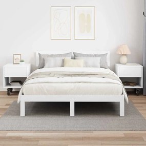 vidaXL Κομοδίνο 2 pcs Λευκό 40,5 x 40 x 48 εκ. Επεξεργασμένο ξύλο