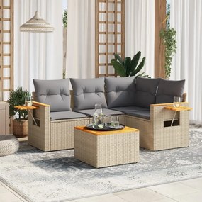 vidaXL Patio Sofa Set 5-θέσια Beige and Grey