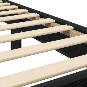 vidaXL Κρεβάτι με Κεφαλάρι Μαύρη Δρυς 80 x 200 cm Επεξεργασμένο Ξύλο