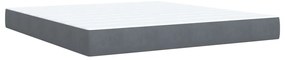 vidaXL Κρεβάτι Boxspring με Στρώμα Σκούρο Γκρι 180x200 εκ. Βελούδινο