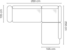 Γωνιακός καναπές Neptune plus-Αριστερή-Gkri - 260.00Χ250.00Χ71.00cm