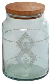 Βάζο Αποθήκευσης Με Καπάκι Helen RAB610 890ml Φ10x14,5cm Green Espiel Wood, Glass