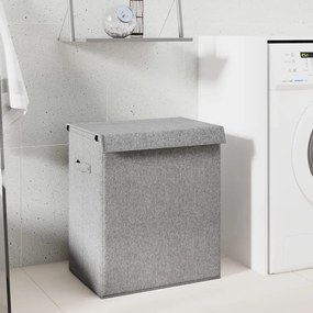 vidaXL Καλάθι Ρούχων Πτυσσόμενο Γκρι 51x34,5x59 εκ. Συνθ. Λινό Ύφασμα