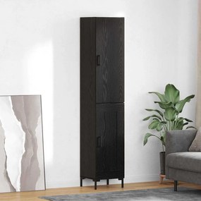Highboard Μαύρη Οξυά 34,5 x 34 x 180 εκ. Επεξεργασμένο ξύλο