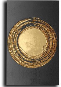 Πίνακας Καμβάς 122RMF1183 45x70cm Black-Gold Wallity Κάθετοι Ξύλο,Καμβάς