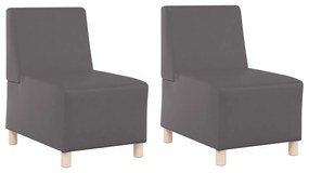 vidaXL Καναπέδες 2 pcs Γκρι 55 x 74 x 82 εκ. Τεχνητό δέρμα