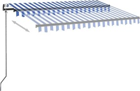 vidaXL Αναδιπλούμενη τέντα Μπλε και άσπρο 300 x 250 εκ Πολυεστέρας