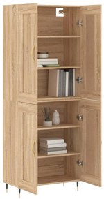 vidaXL Ντουλάπι Sonoma δρυς 69,5 x 34 x 180 εκ. από Επεξεργασμένο Ξύλο