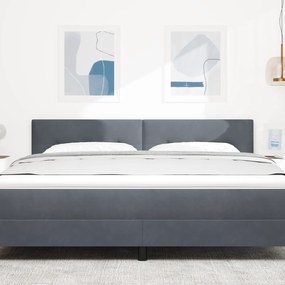 vidaXL LED Κεφαλάκι Κουμπωτό Σκούρο Γκρι 180 εκ Βελούδο