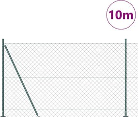 vidaXL Εξωτερικός φράχτης από συρματόπλεγμα με τσιμεντένια βάση Δίχτυ