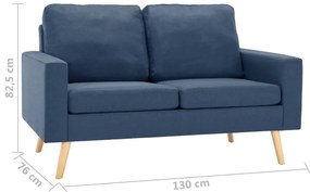 vidaXL Καναπές Διθέσιος Μπλε Υφασμάτινος