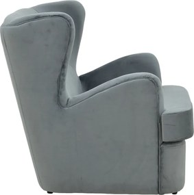 Πολυθρόνα Regalo pakoworld βελούδο σε ανθρακί απόχρωση 75x88x85εκ