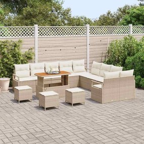 vidaXL Σετ Καναπέ Κήπου 14 pcs Μπεζ, Κρέμα 110 x 55 x 71 εκ