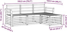 vidaXL Σειρά Καναπέ Εξωτερικού 4 pcs Φυσικό