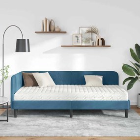 vidaXL Κρεβάτι Γωνίας Μπλε 90 x 200 cm Βελούδο