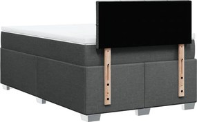 vidaXL Κρεβάτι Boxspring με Στρώμα Σκούρο Γκρι 120x200 εκ. Υφασμάτινο