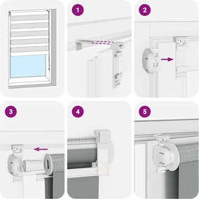 vidaXL Ζέβρα τυφλή Σκούρο Γκρι Πλάτος υφάσματος 125,9 εκ. Πολυεστέρας