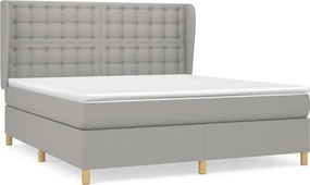 vidaXL Κρεβάτι Boxspring με Στρώμα Αν. Πράσινο 160x200εκ Υφασμάτινο