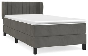 ΚΡΕΒΑΤΙ BOXSPRING ΜΕ ΣΤΡΩΜΑ ΣΚΟΥΡΟ ΓΚΡΙ 80X200 ΕΚ. ΒΕΛΟΥΔΙΝΟ 3127578