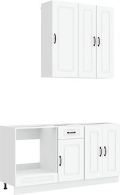 vidaXL Μονάδα κουζίνας KALMAR 5 pcs Λευκό Επεξεργασμένο Ξύλο