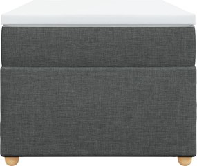 vidaXL Κρεβάτι Boxspring με Στρώμα Σκούρο Γκρι 90x200 εκ. Υφασμάτινο