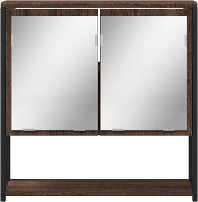 vidaXL Καφθέφτης Μπάνιου Ντουλάπι Καφέ Δρυς 60x16x60 εκ. Επεξεργ. Ξύλο