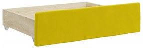 Συρτάρια Κρεβατιού 2 τεμ. Κίτρινα Επεξ. Ξύλο και Βελούδο - Κίτρινο