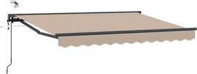 vidaXL Ηλεκτρικό Αναδιπλούμενο Σκίαστρο Μπεζ 3 x 2,5 μ