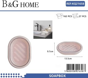 Σαπουνοθήκες μπάνιου πλαστικές - Σετ 9pcs - Light Pink - 21658