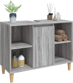 vidaXL Ντουλάπι Νιπτήρα Γκρι Sonoma 80 x 33 x 60εκ. Επεξεργασμένο Ξύλο
