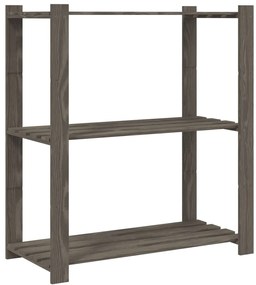 vidaXL Ραφιέρα με 3 Ράφια Γκρι 80 x 38 x 90 εκ. Μασίφ Ξύλο Πεύκου