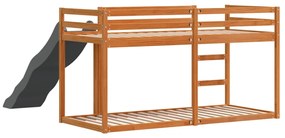 vidaXL Κουκέτα με Τσουλήθρα/Σκάλα Καφέ 75x190εκ. από Μασίφ Ξύλο Πεύκου