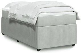 vidaXL Κρεβάτι Boxspring με Στρώμα Ανοιχτό Γκρι 80x200 εκ. Βελούδινο
