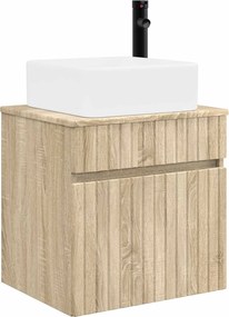 vidaXL Επιτοίχιος νιπτήρας βανίλιας Sonoma Δρυς 49 x 41 x 63 εκ.