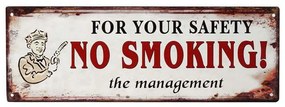 Ταμπέλα No Smoking LOG222 Μπεζ-Κόκκινο 36x13cm Espiel Μέταλλο