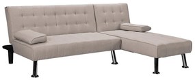 Γωνιακός καναπές-κρεβάτι αριστερή γωνία Brisk pakoworld καφέ-γκρι ύφασμα 200x146x75εκ Model: 035-000070