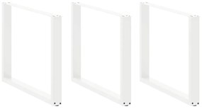 vidaXL Πόδια Τραπεζαρίας σε Σχήμα U 3 τεμ. Λευκά 100x(72-73) εκ. Ατσάλι