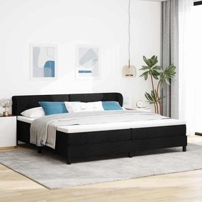 vidaXL Κρεβάτι Box Spring με Στρώμα Μαύρο 200x200 εκ. Υφάσματος