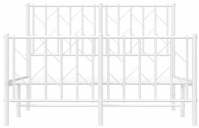 Πλαίσιο Κρεβατιού με Κεφαλάρι/Ποδαρικό Λευκό 120x200εκ. Μέταλλο