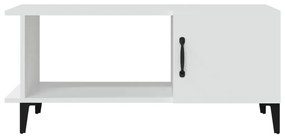 Τραπεζάκι Σαλονιού Λευκό 90x50x40 εκ. από Επεξεργασμένο Ξύλο - Λευκό